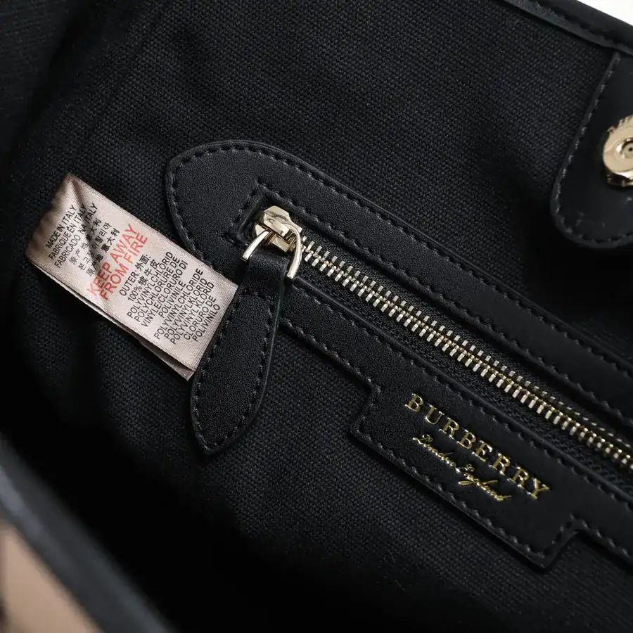 B Brand Hidden Horse Shopping Bag Grained Calfskin with YKK Brass Hardware