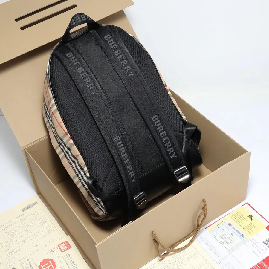 B Brand Grained Calfskin Double Shoulder Bag with Letter Embroidery