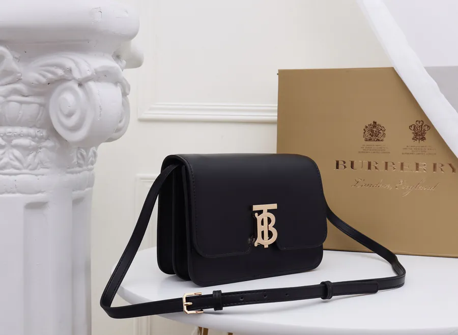 B Family Leather Strap Bucket Bag with Thomas Inspired Logo