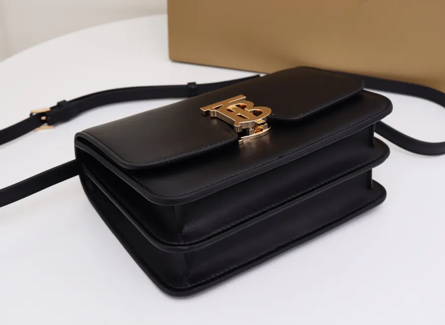 B Family Leather Strap Bucket Bag with Thomas Inspired Logo