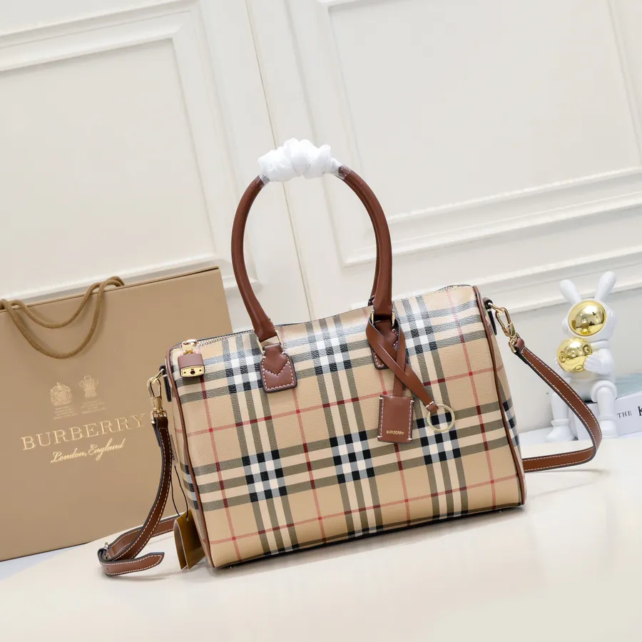 Bur Upgraded Bucket Bag in桦木棕格纹