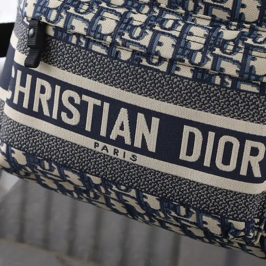 Dior House Travel Backpack with Blue Oblique Technical Jacquard