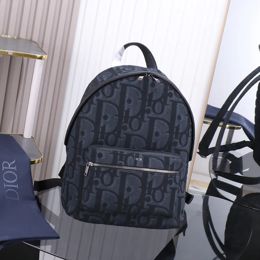 Rider Backpack Black Maxi Dior Oblique Jacquard