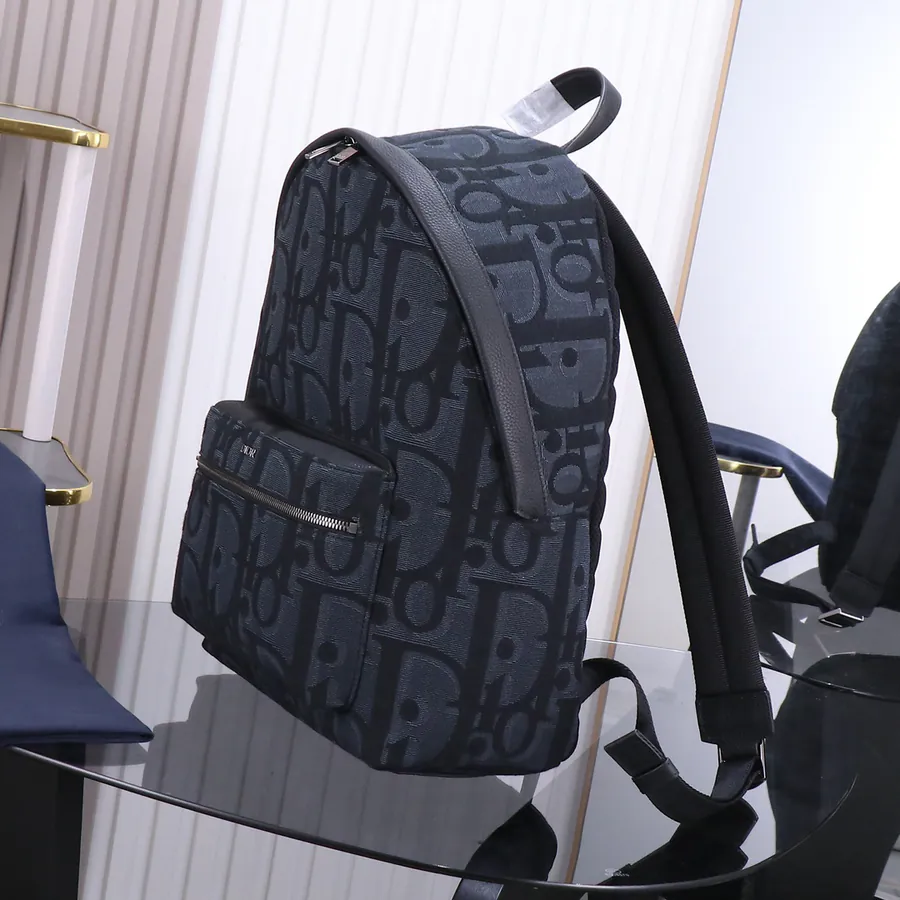 Rider Backpack Black Maxi Dior Oblique Jacquard