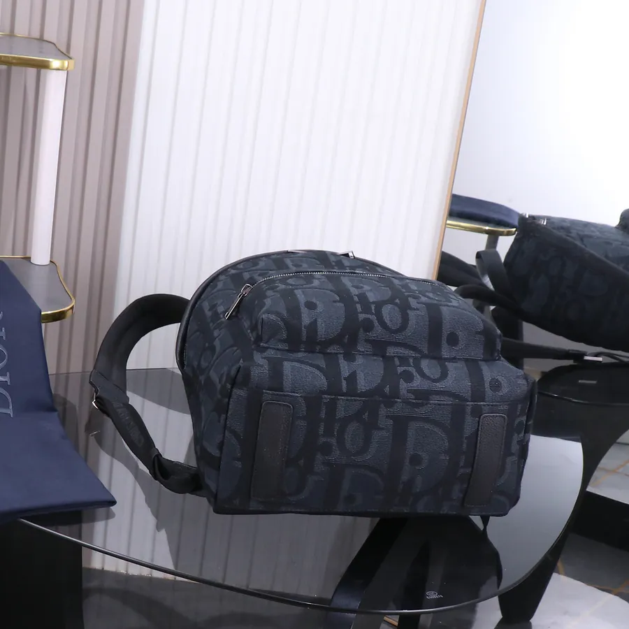 Rider Backpack Black Maxi Dior Oblique Jacquard