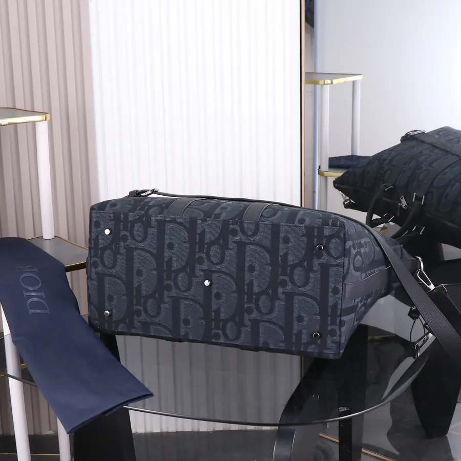 Dior Weekender 40 Bag Black Grained Calfskin