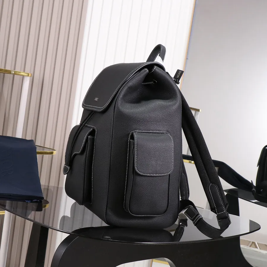 Dior Essentials Saddle Bag Black Grained Calfskin