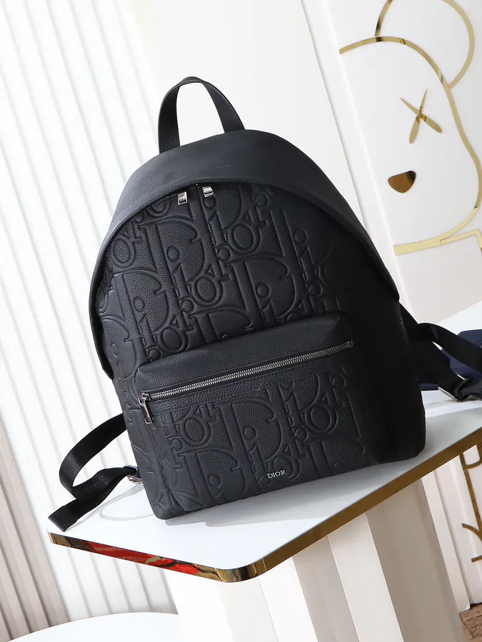 Dior Rider 2.0 Zip Backpack Black Grained Calfskin & Dior Gravity Print