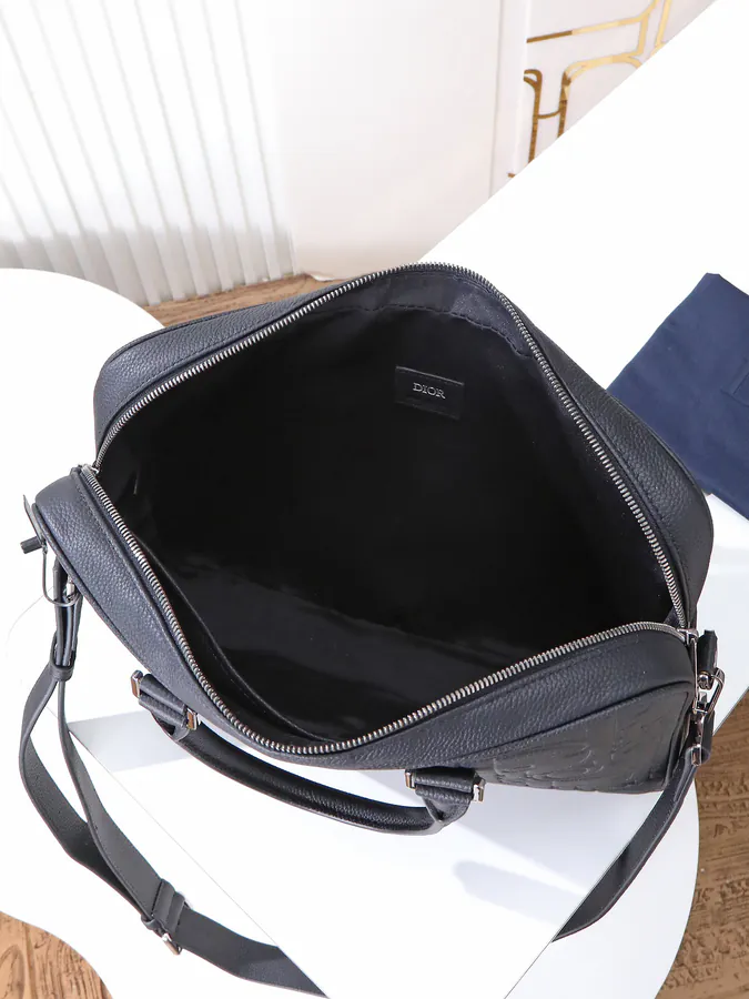 Dior Zip Briefcase with Gravity Print Classic Elegance