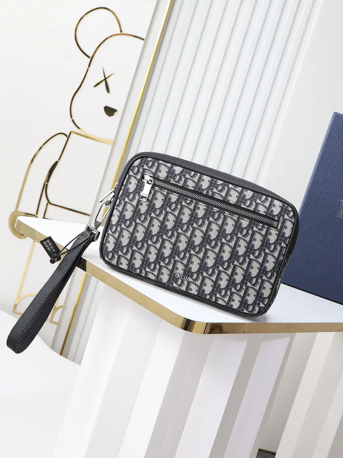 Dior Travel Bag with Leather Strap Oblique Print
