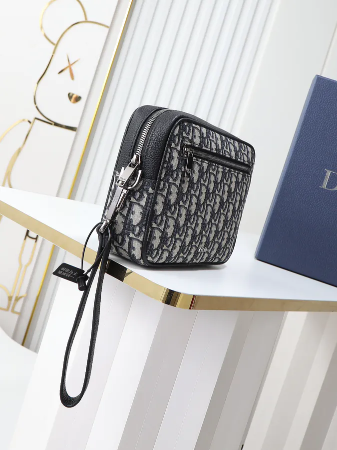 Dior Travel Bag with Leather Strap Oblique Print