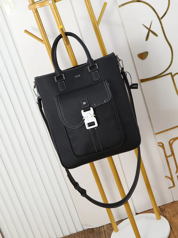 Saddle Bag Black Grained Calfskin, Winter Collection