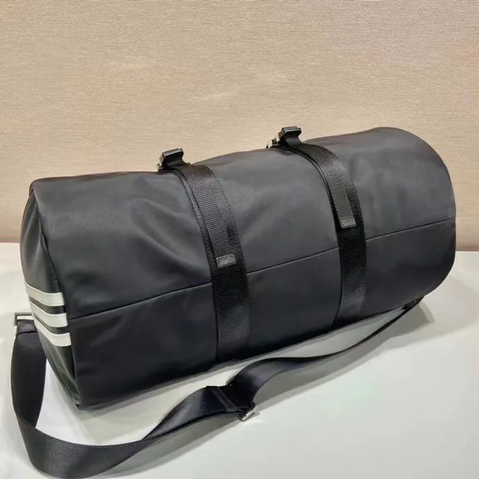 Ad and Pd Collaboration Travel Bag with Saffiano Leather and Re Nylon