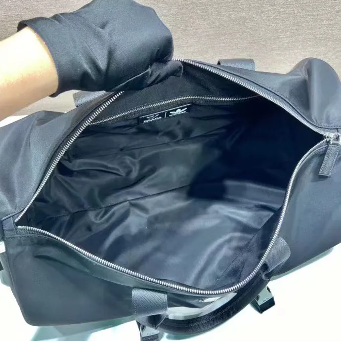 Ad and Pd Collaboration Travel Bag with Saffiano Leather and Re Nylon