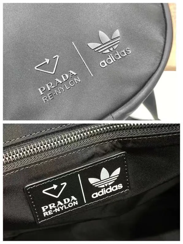 Ad and Pd Collaboration Travel Bag with Saffiano Leather and Re Nylon