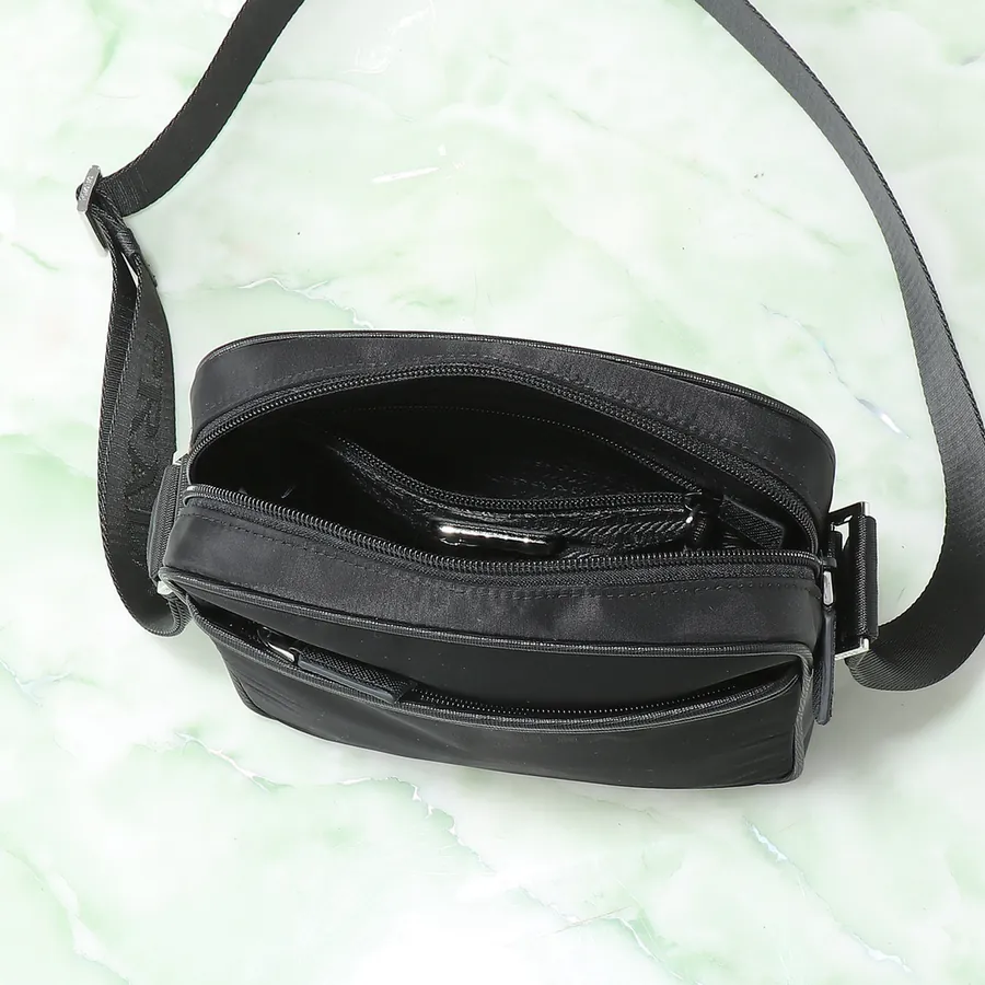 P Brand New Men's Bag, 2VD143 Black, Multi Layer Design