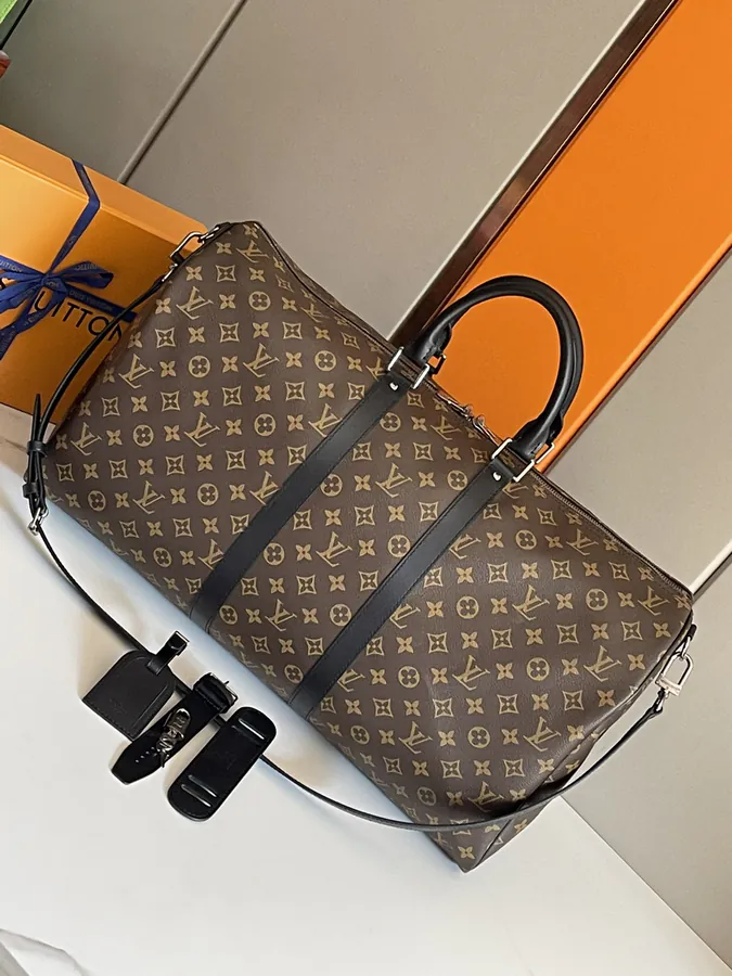 Keepall 55 Travel Bag Monogram Eclipse Canvas, Premium Quality