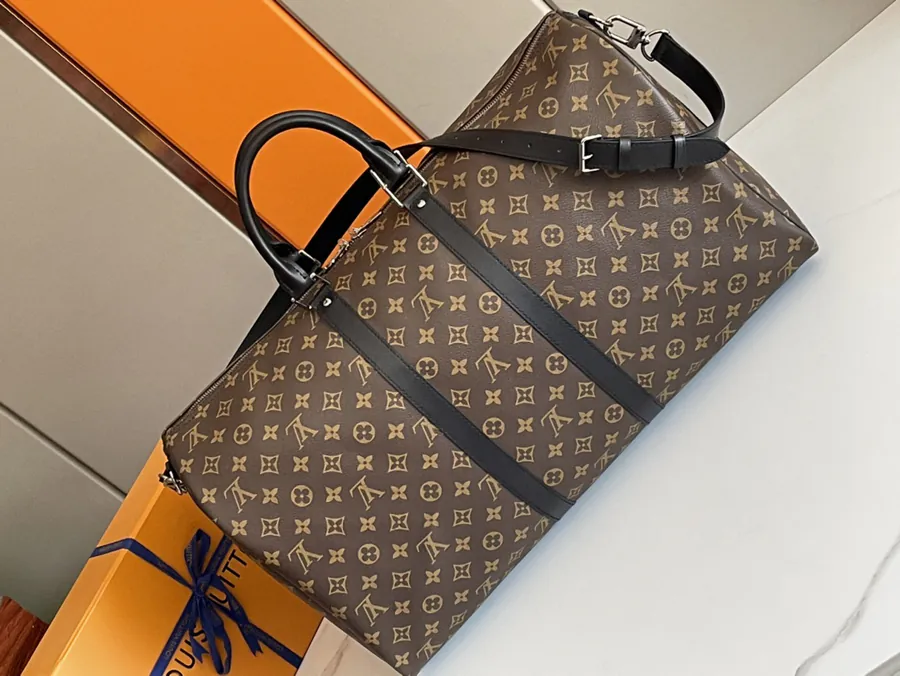 Keepall 55 Travel Bag Monogram Eclipse Canvas, Premium Quality
