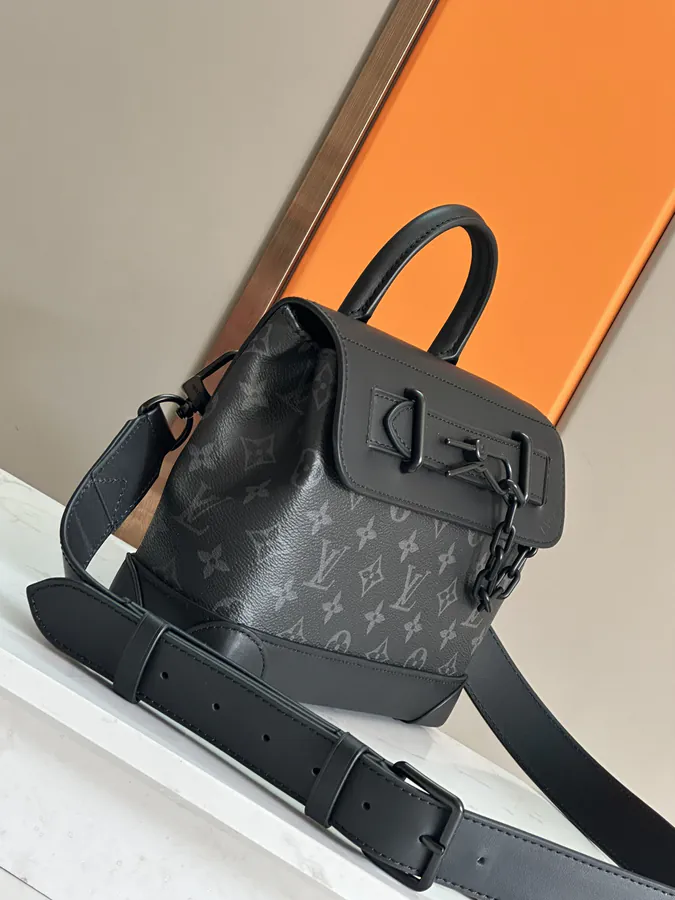 Louis Vuitton Steamer Small Handbag Monogram Eclipse Canvas