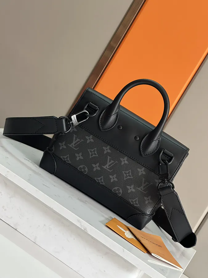 Louis Vuitton Steamer Small Handbag Monogram Eclipse Canvas