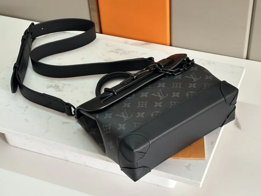 Louis Vuitton Steamer Small Handbag Monogram Eclipse Canvas