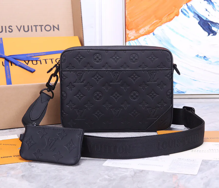New Arrival M69827 Full Leather Pressed DUO Messenger Bag