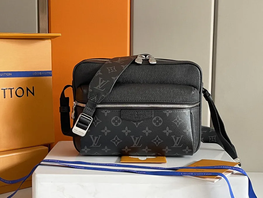 Louis Vuitton Taïga Leather & Monogram Canvas Mail Bag