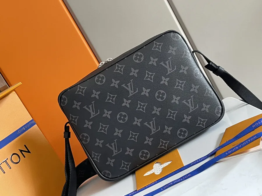 Louis Vuitton Taïga Leather & Monogram Canvas Mail Bag