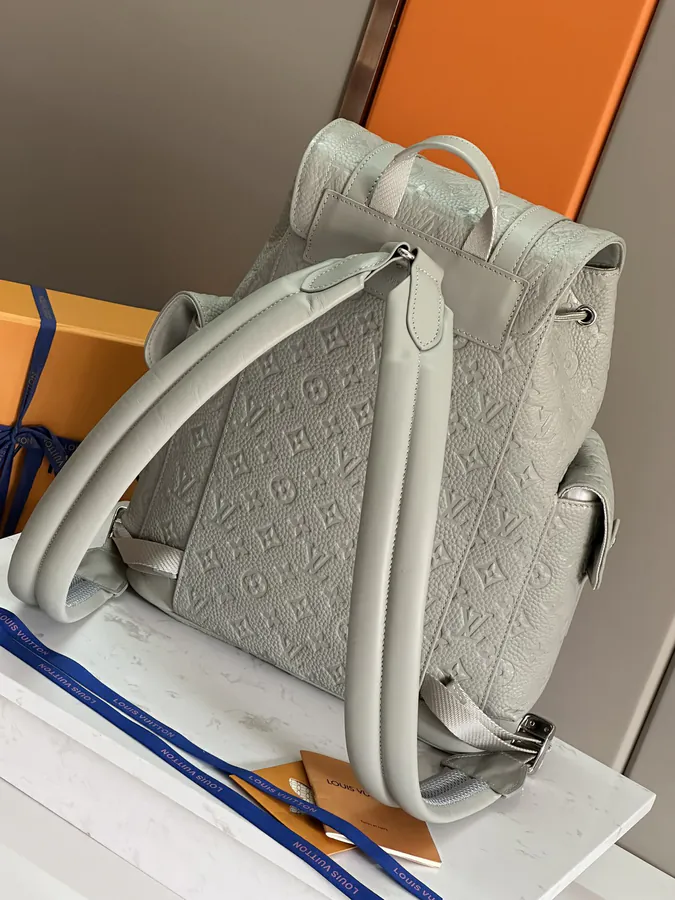 Christopher Small Backpack with Monogram Eclipse Reverse Canvas and Leather Trim
