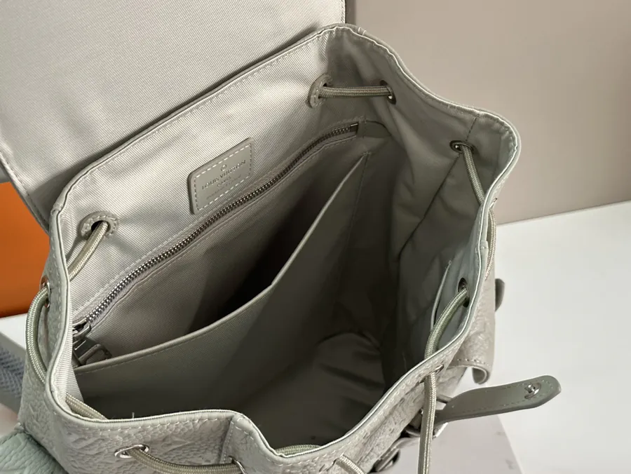 Christopher Small Backpack with Monogram Eclipse Reverse Canvas and Leather Trim