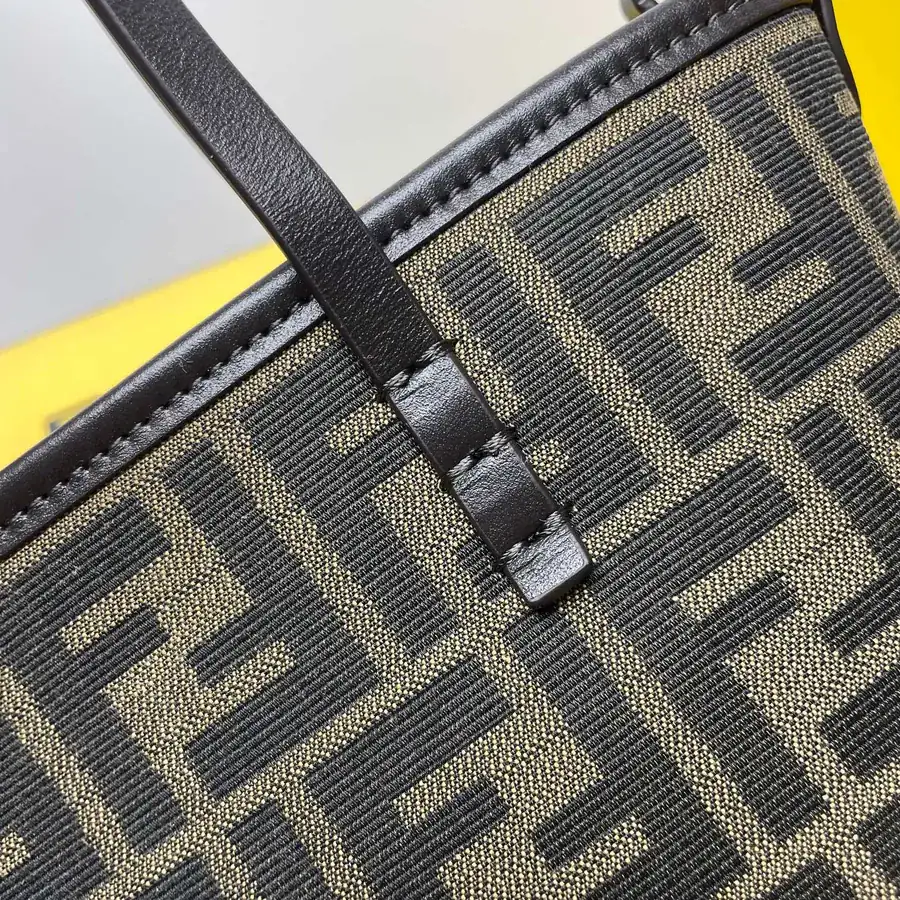 Roll Mini Handbag with Brown FF Embroidery