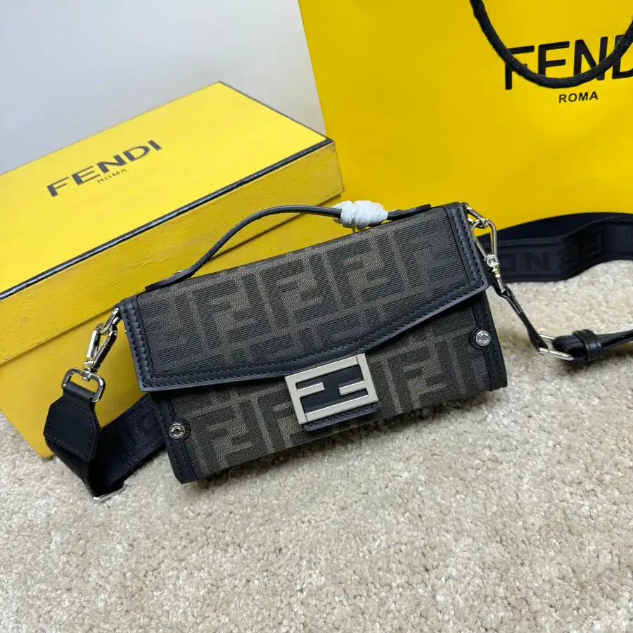 Fendi Baguette Soft Trunk with FF Eclissi Pattern