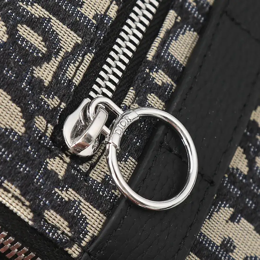 Safari Oblique Print Shoulder Bag with Black Grained Leather Strap