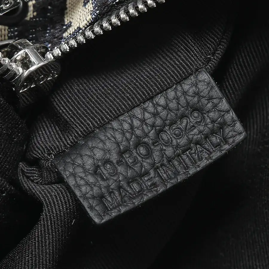 Safari Oblique Print Shoulder Bag with Black Grained Leather Strap