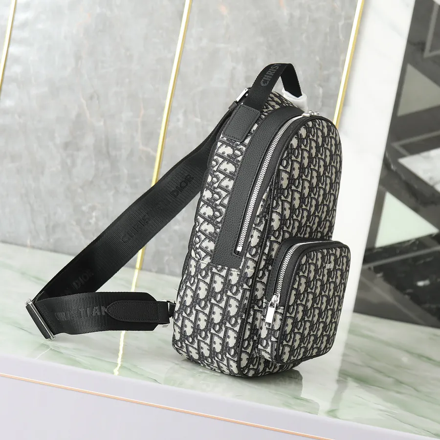 Rider Inspired Oblique Print Crossbody Backpack