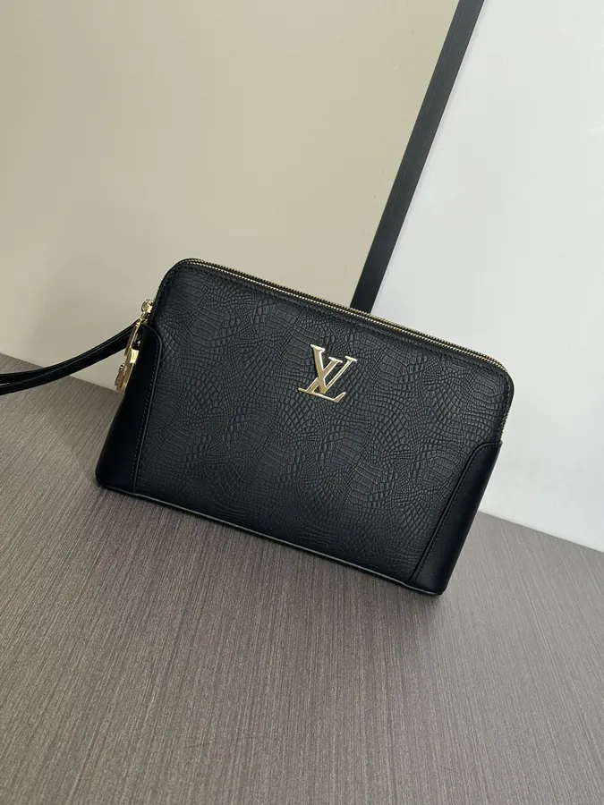 LV Double Zip Password Lock Bucket Bag