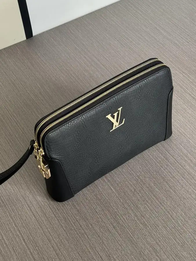 LV Double Zip Password Lock Bucket Bag