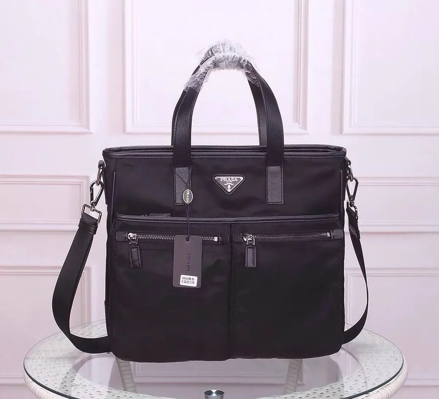 PRADA Official Briefcase Premium Waterproof Material, Elegant Design