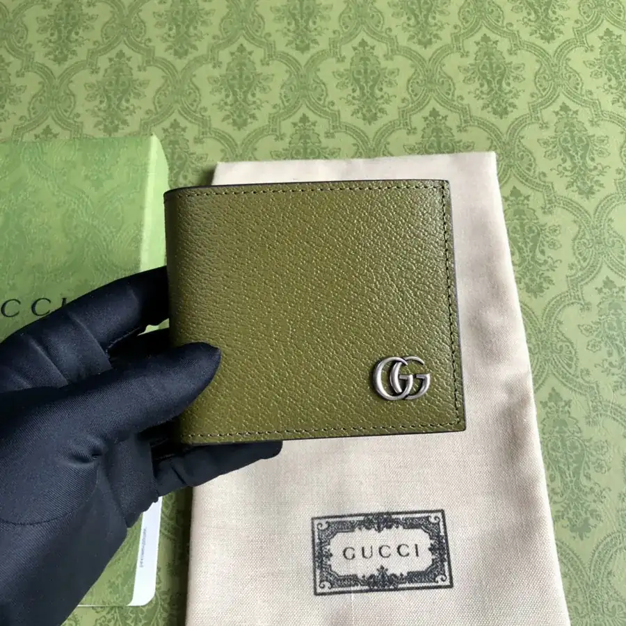 G Family Premium Bucket Bag Military Green Grained Calfskin