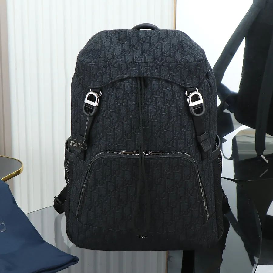 Dior 8 Flap Backpack Black Dior Oblique Jacquard