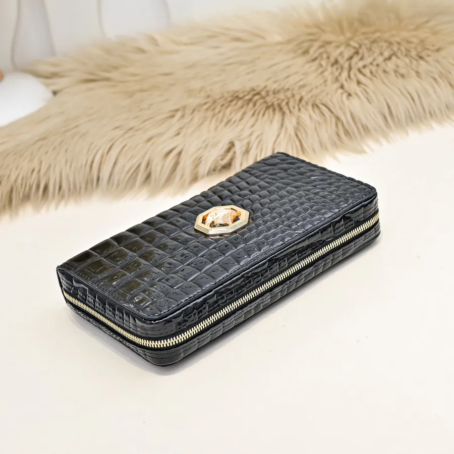 Stefano Ricci Men's Zip Wallet Premium Leather, Elegant Design