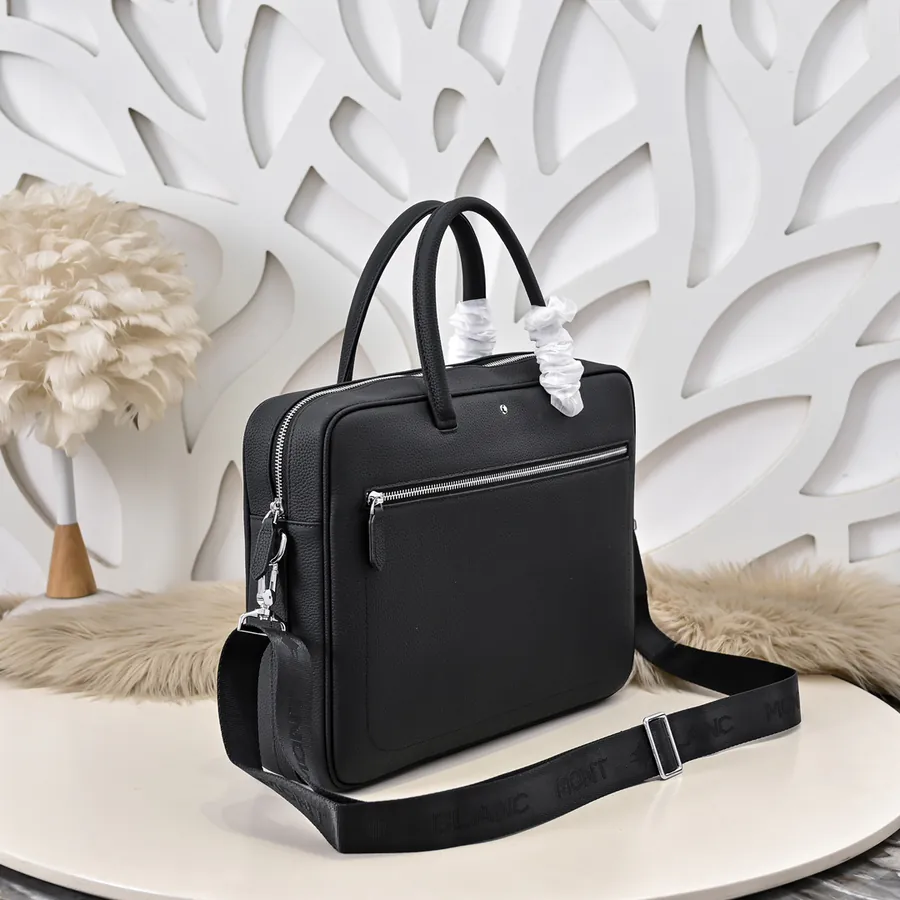MONT BLANC Men's Briefcase Premium Calfskin, Elegant Design