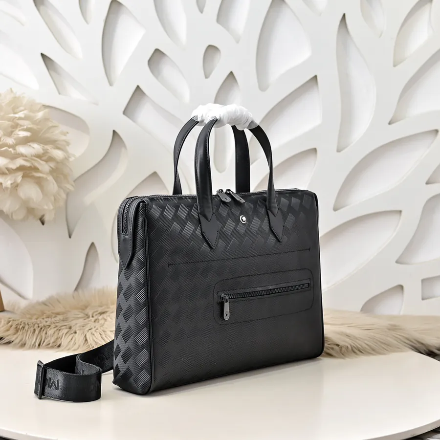MONT BLANC Men's Briefcase Premium Calfskin, Elegant Design
