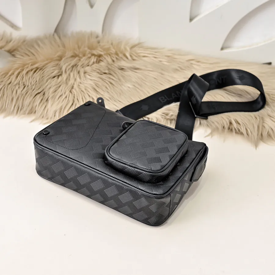 MONT BLANC Men's Crossbody Bag Premium Leather, Elegant Design