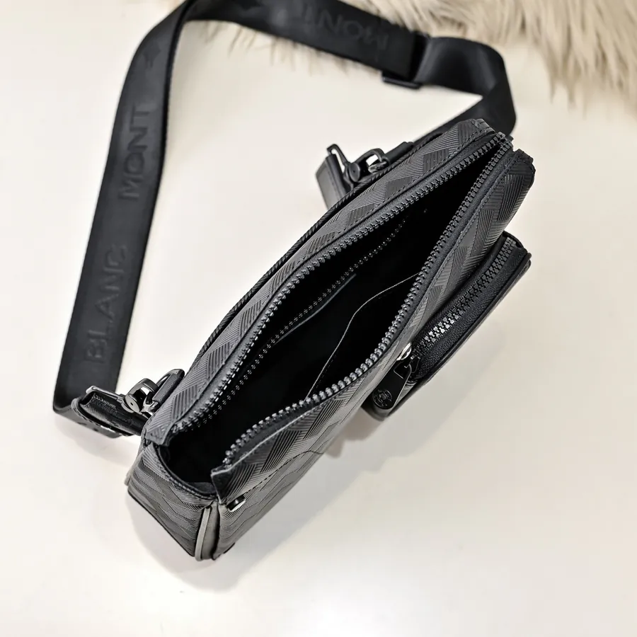 MONT BLANC Men's Crossbody Bag Premium Leather, Elegant Design