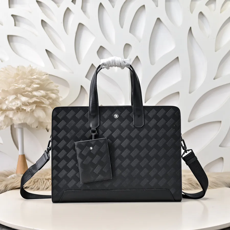 MONT BLANC Men's Briefcase Premium Leather, Elegant Design