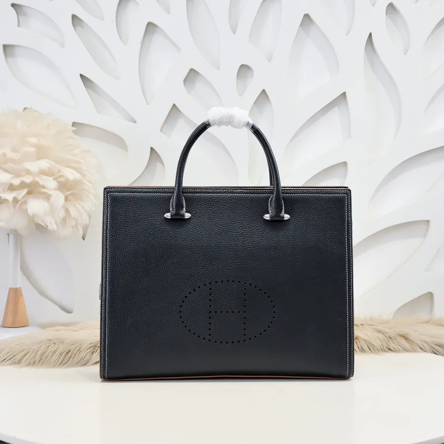 Hermes Men's Briefcase Premium Calfskin, Stylish and Practical