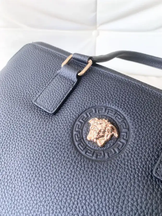 Versace 905 9 Men's Briefcase Premium Leather Crossbody Bag