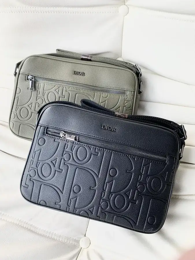 Dior Men's Crossbody Bag Premium Grained Calfskin