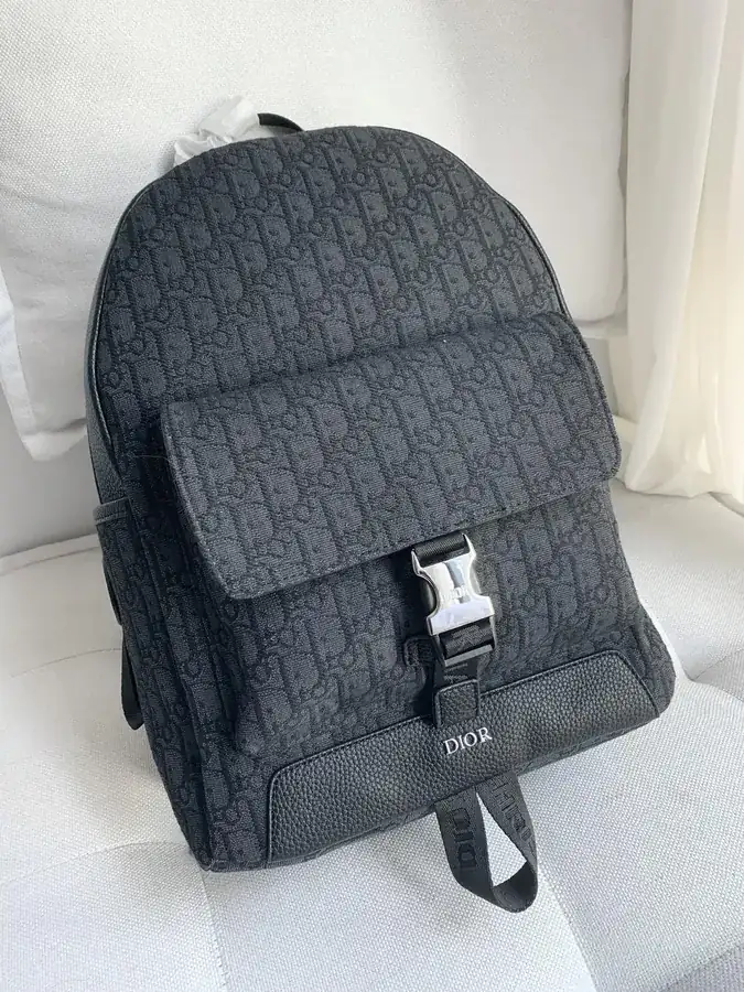 DIOR 23 New Explorer Series Men's Monogram Canvas Double Shoulder Bag